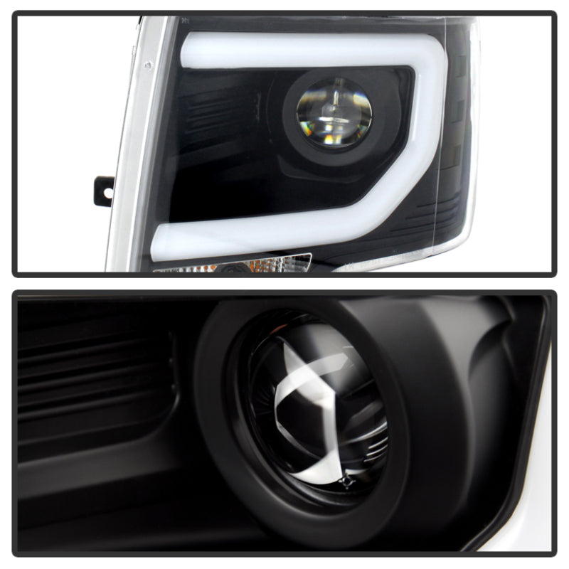 Spyder Ford F150 13-14 Projector Factory Xenon Model- Light Bar DRL Blk PRO-YD-FF15013-LBDRL-HID-BK