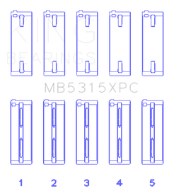 King Engine Bearings Mitsubishi 4G63/4G64 Coated Performance Main Bearing Set - Size STD