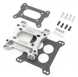 Adapter squarebore 4-Barrel carburetors to 2-Barrel squarebore intake manifolds.