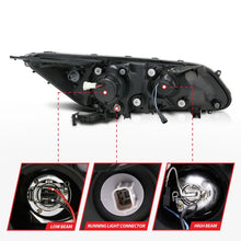 Load image into Gallery viewer, ANZO 2013-2015 Honda Accord (4dr ONLY) Projector Headlights w/ U-Bar Black