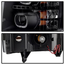 Load image into Gallery viewer, xTune Chevy Silverado 1500/2500/3500 07-13 LED Halo Projector Headlights Black PRO-JH-CSIL07-CFB-BK