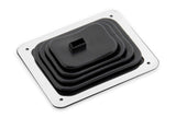 Small 3-1/2 x 4-1/2 Inch Shifter Boot with Trim Ring and Mounting Screws.