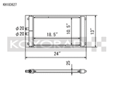 Koyo Dual Pass Universal Heat Exchanger (Radiator) - Turbocharged & Supercharged Applications