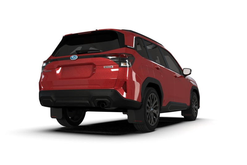 Rally Armor 25-26 Subaru Forester &amp; Hybrid Black UR Mud Flap w/Metallic Black Logo