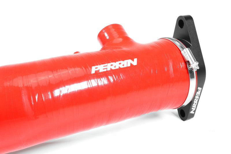 PERRIN 22-24 Subaru WRX / 20-25 LGT &amp; OBXT Turbo Inlet Hose w/Turbo Adapter Flange (Long) - Red